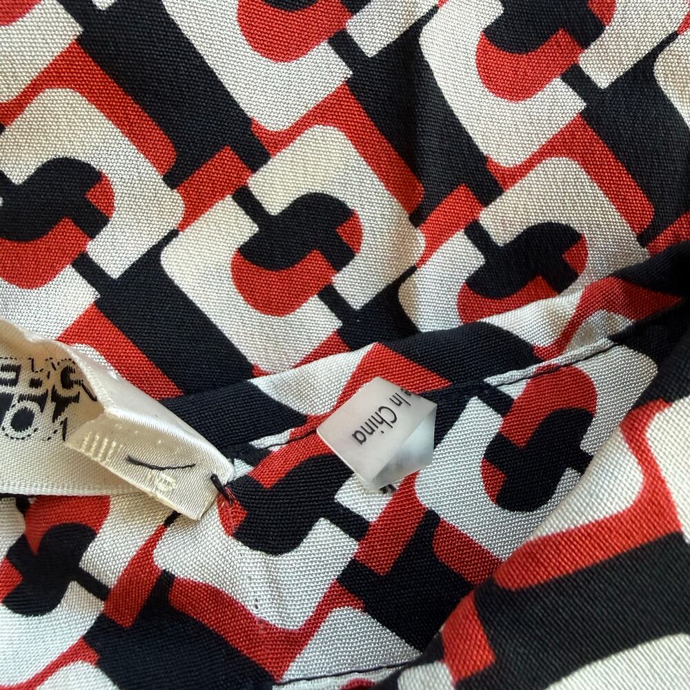 100% Silk Diane Von Furstenberg  Geometric Dress - Excellent Preloved - Picture 6 of 6